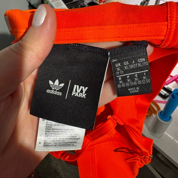 Adidas Ivy Park Corset Bikini Top in Solar Orange Size XL - Picture 7 of 8